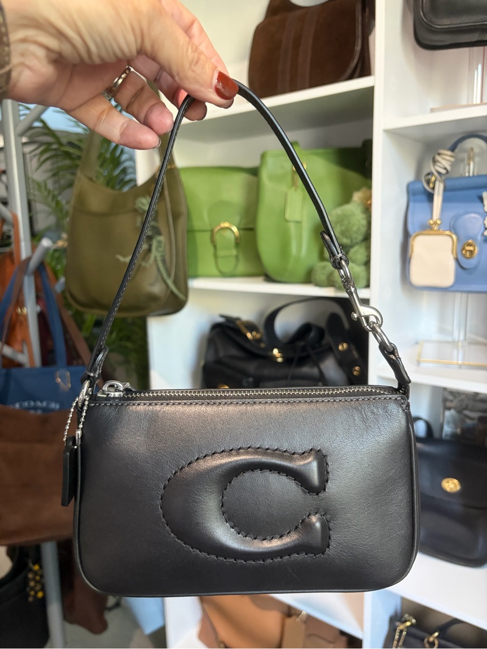 Coach Nolita Leather Mini Shoulder Bag with Embossed C